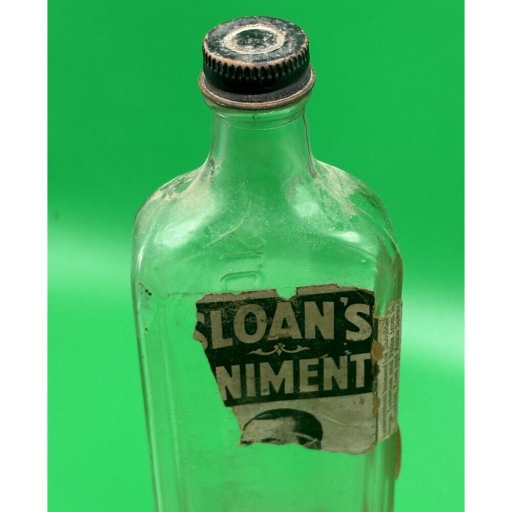 Lot of 2 Vintage Bottles Sloans Liniment and Dr Pepper with Water Sprinkler